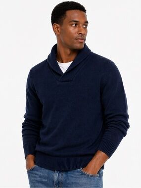Refectory Shawl Collar Men’s Sweater XL Navy Blue British Inspired Pullover Knit